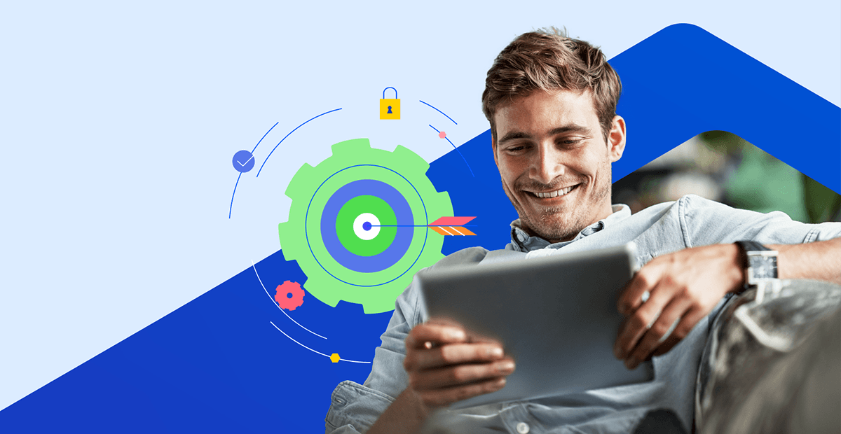 Person looking at tablet device