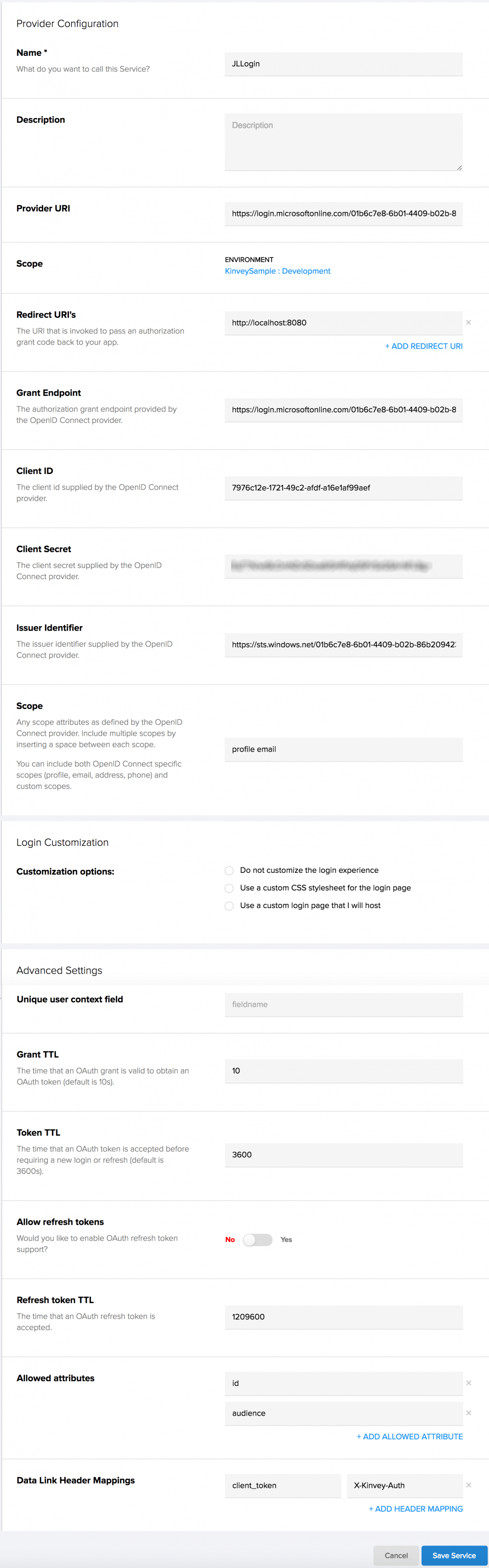 auth-service-settings
