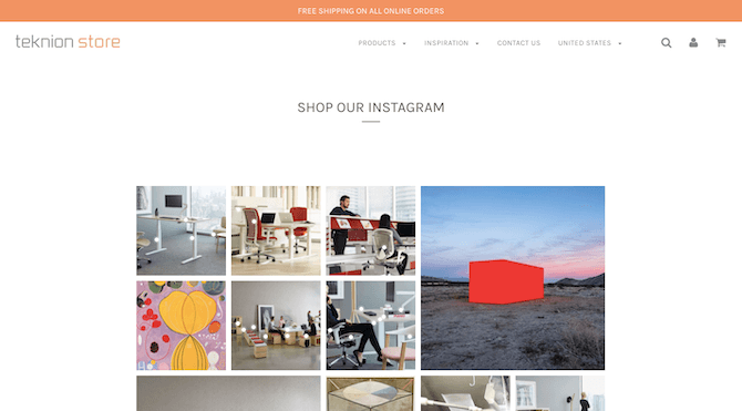 The Teknion Store lets shoppers know that they can get a better look at their inventory — and shop from it — using Instagram.