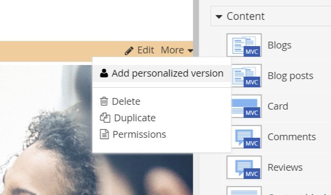 personalize component