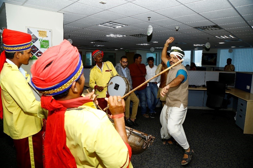 Diwali celebration, drums and dancing