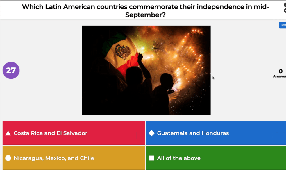 Hispanic Heritage month trivia question