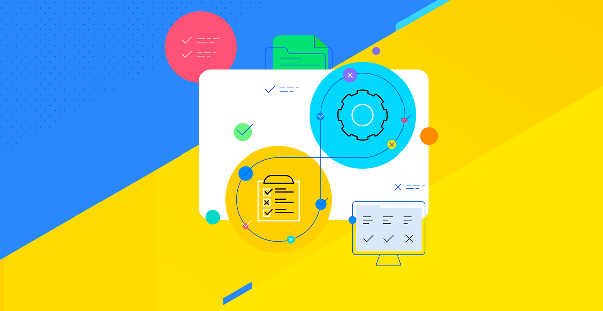 Illustration with a gear icon