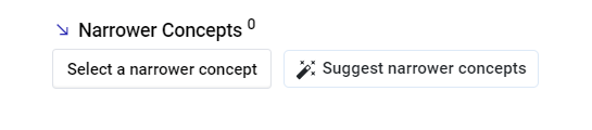 Image of AI Model Builder's button in the Narrower Concepts widget