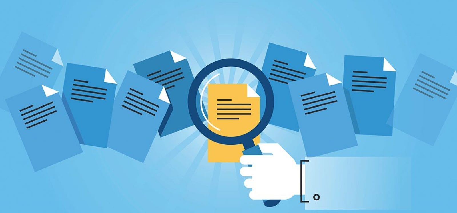 magnifying glass over a document