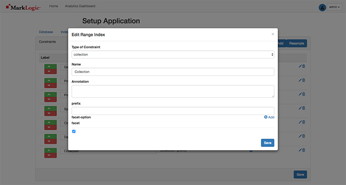 Adding facet on a collection