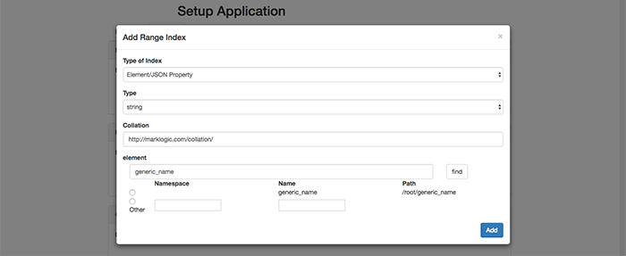 Add Range Index: element name