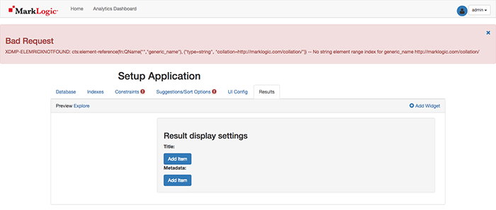 Results Tab with Error