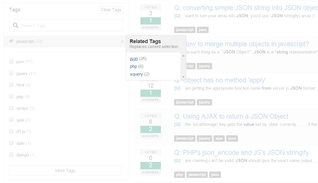 related semantic tags in Samplestack