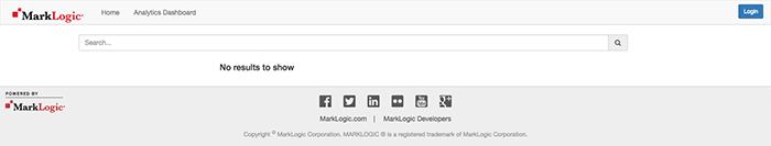 Initial view of app