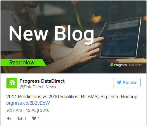 2014 Predictions vs 2016 Realities- RDBMS, Big Data, Hadoop