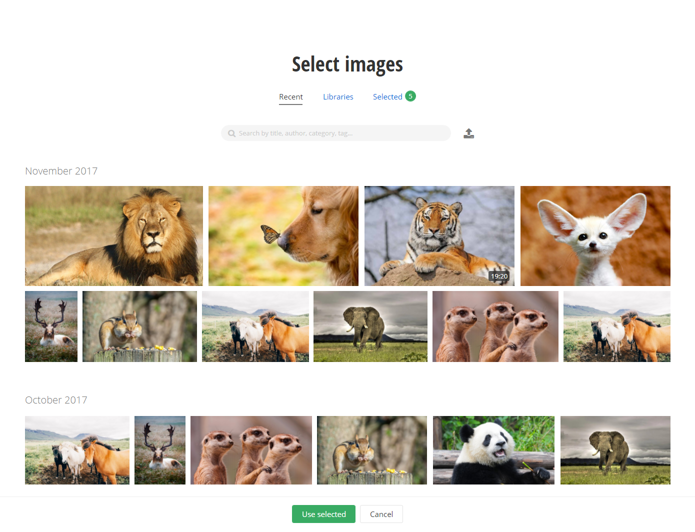 iris-selector screen