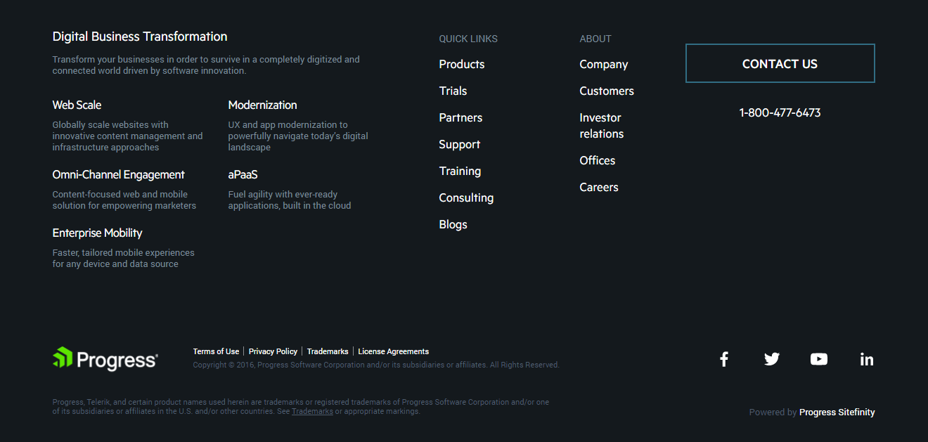 Progress footer