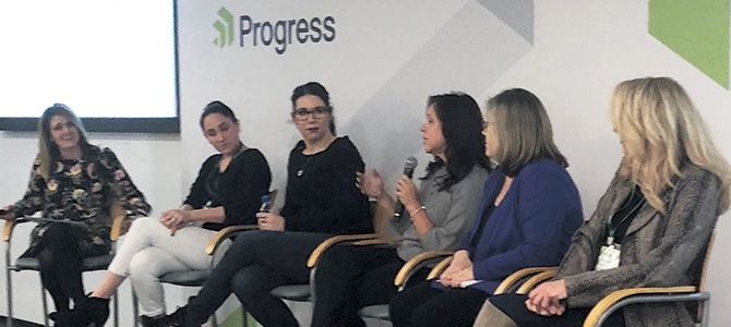 Progress VP of Marketing Jennifer Ortiz leads a panel discussion