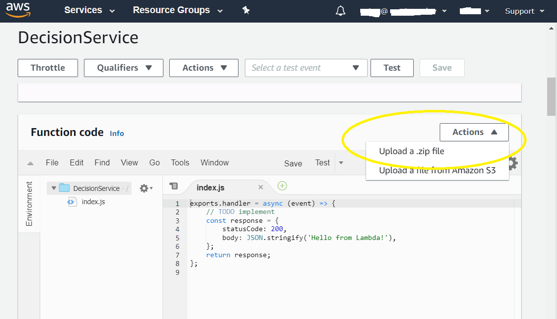Lambda function creation