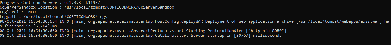 tomcat output
