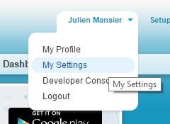 Go to ‘My settings’ Go to ‘My settings’