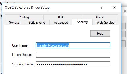 Insert your Salesforce username and ‘Security Token’ Insert your Salesforce username and ‘Security Token’