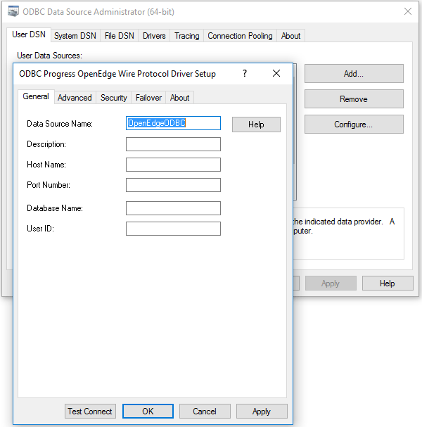 OpenEdge Wire Protocol Driver Setup