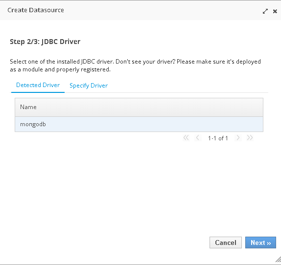 Select  mongodb driver that is detected 