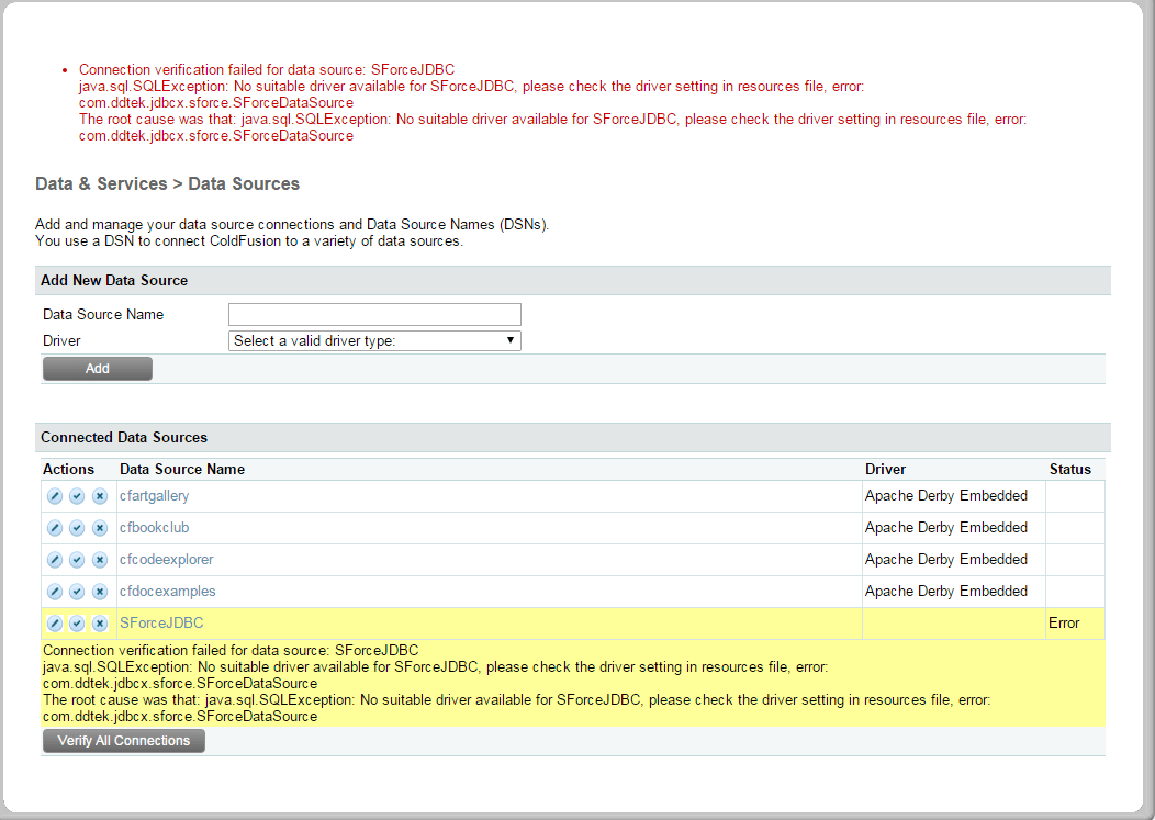 DataDirect-JDBC-ColdFusion-error