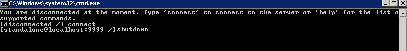 This command will shutdown the server