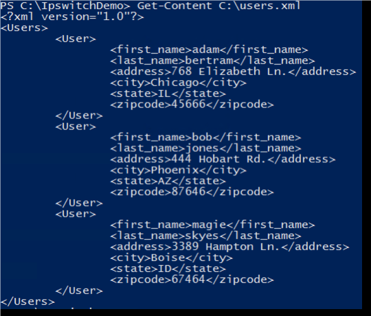XML file