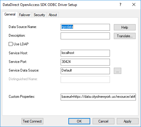 openaccess odbc config