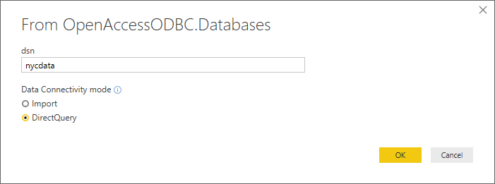power bi dsn config