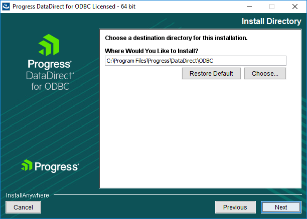 Choose install location