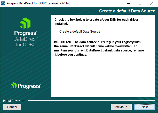 Create default datasource