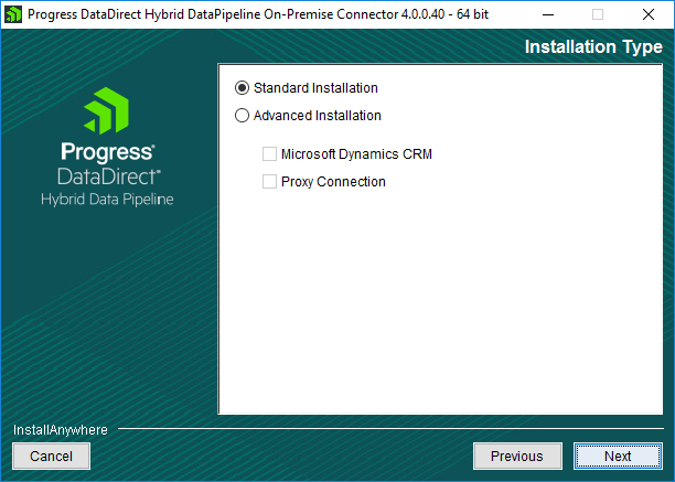 Choose standard installation