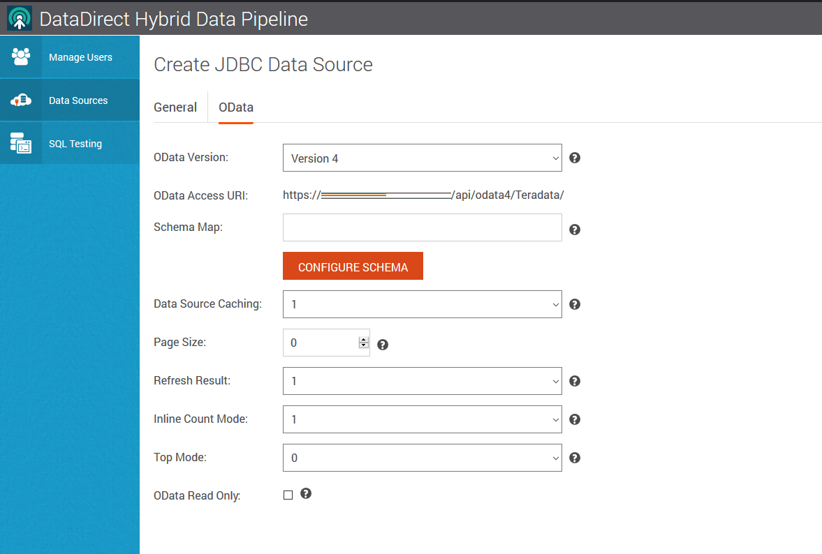 choose configure Odata