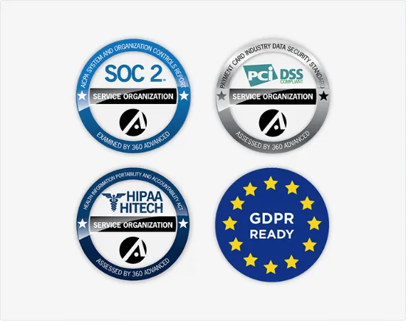 SOC 2 PCI Certified HIPAA Compliant and GDPR Ready