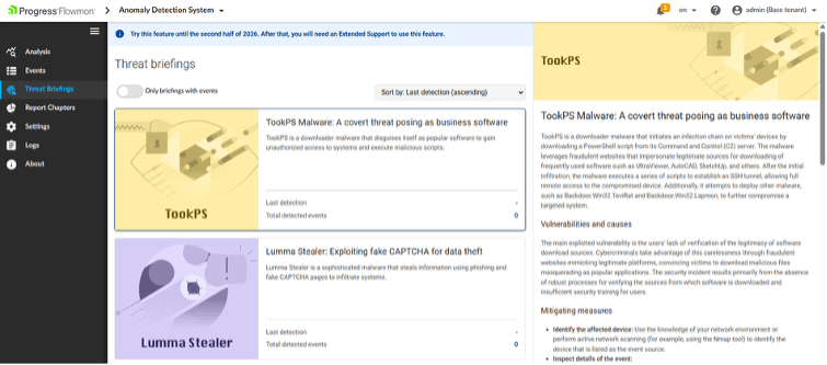 User Interface featuring text boxes and pictures of IT infrastructure